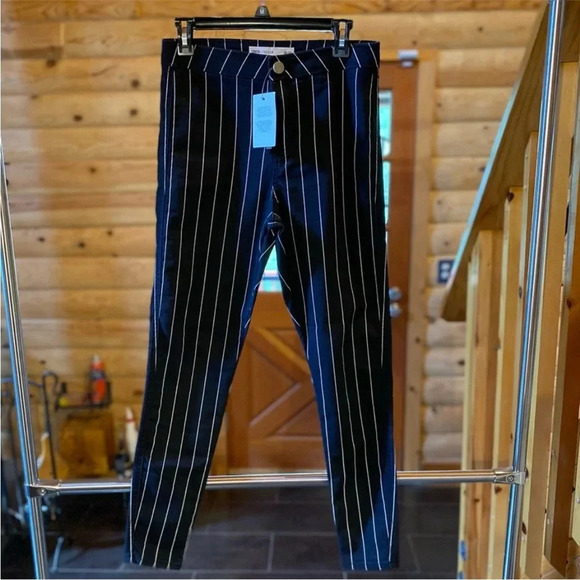 ASOS denim pinstrip cigarette pants nwt size 28 - Picture 6 of 7